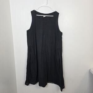 World‎ Of Crow Black Minimalist Swing Sleeveless Tank Midi Dress Size 3XL